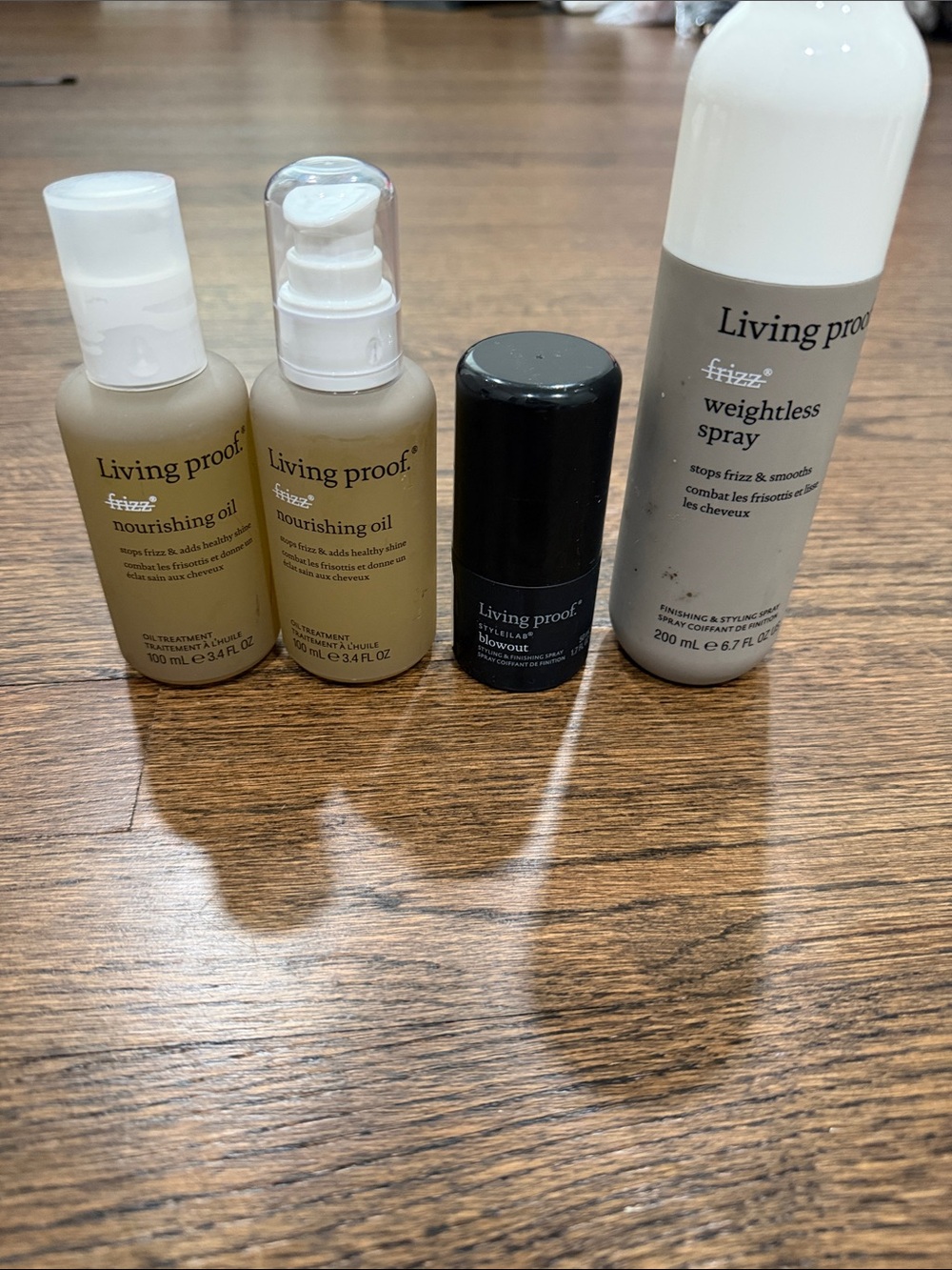 Living Proof Frizz Nourishing Oil & Weightless Spray Set - Beige, Black, White